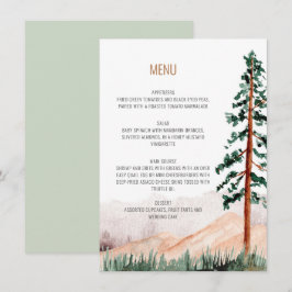 Convite Elegante Paisagem Montanhosa Rústica Menu