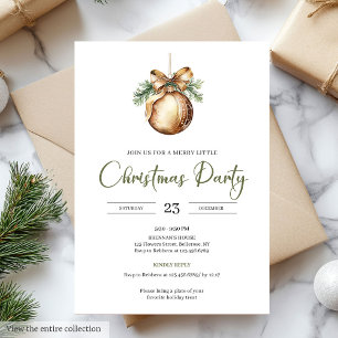 Convite Elegante Paleta Natural Nórdica Oliva Moderna Xmas