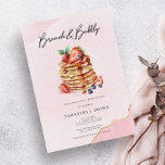 Convite Elegante Pancakes Bridal Rosa Chá Brunt<br><div class="desc">Convite para Chá Bridal Rosa de Panquecas Elegante</div>