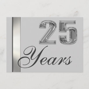 Convite Elegante para 25 Anos de Prata