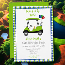 Convite Elegante para Cartão de Golfe de Aniversár