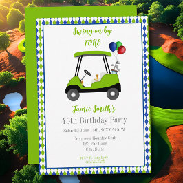 Convite Elegante para Cartão de Golfe de Aniversár