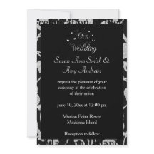 Convite Elegante para Casamento de Gay Negro e Pra