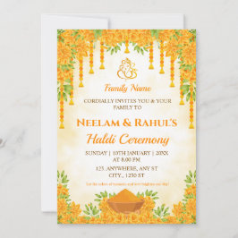 Convite Elegante para Cerimônia de Haldi