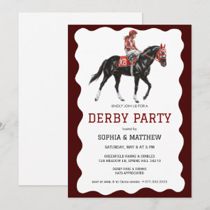 Convite Elegante para Corrida de Cavalos no Derby