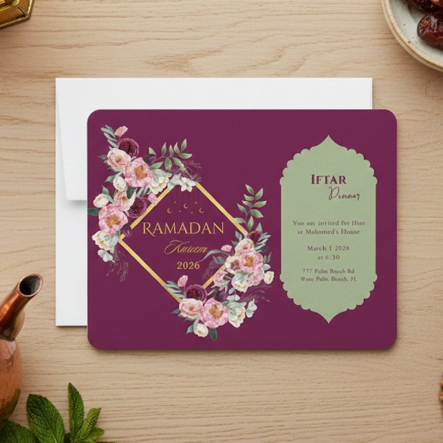 Convite Elegante para Iftar de Ramadan 2026 (Criador carregado)