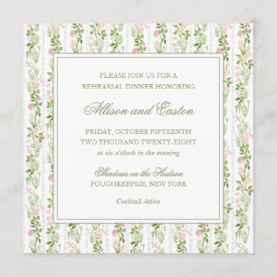 Convite Elegante para Jantar de Ensaios com Florai