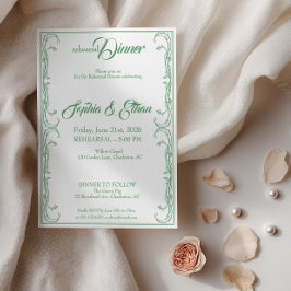Convite Elegante para Jantar de Ensaios - Rosa Ver