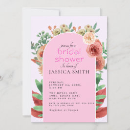 convite elegante para modelo bridal de arco floral