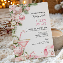 Convite Elegante para Noite de Natal das Meninas R