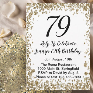 Convite Elegante para o aniversário de 79 anos em 