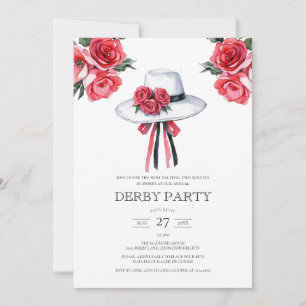 Convite Elegante para o Kentucky Derby em Aquarela