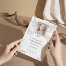 Convite Elegante para Primeira Comunhão com Foto