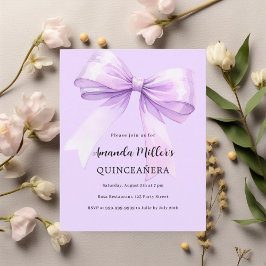 Convite elegante para Quinceanera lavanda arco
