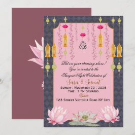 Convite Elegante para Sangeet de Casamento Indiano