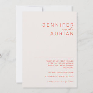 Convite Elegante Passado Minimal Branco e Vermelho Modern