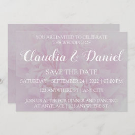 Convite Elegante peônia floral rosa poeirento salvar a dat