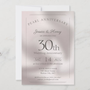 Convite Elegante Pérola 30º aniversário de casamento
