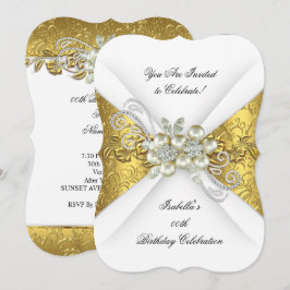 Convite Elegante Pérola em Ouro Amarelo com Diamantes Bran