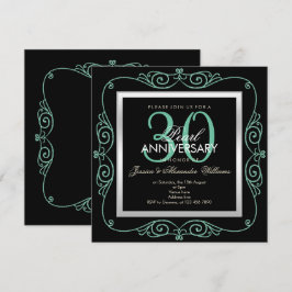Convite Elegante Pérola Enquadrada 30º Aniversário de Casa