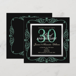 Convite Elegante Pérola Enquadrada 30º Aniversário de Casa