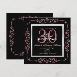 Convite Elegante Pérola Enquadrada 30º Aniversário de Casa