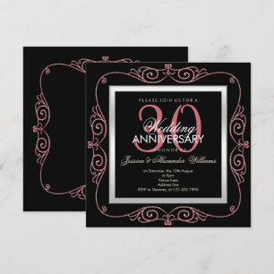 Convite Elegante Pérola Enquadrada 30º Aniversário de Casa