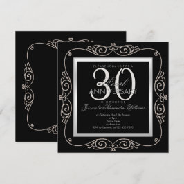 Convite Elegante Pérola Enquadrada 30º Aniversário de Casa