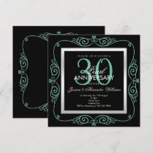 Elegante Pérola Moldada 30º Aniversário de Casamen