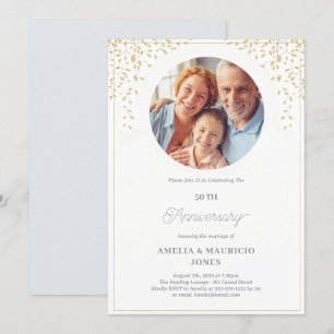 Convite Elegante Personalizado 50º Aniversário de Casament