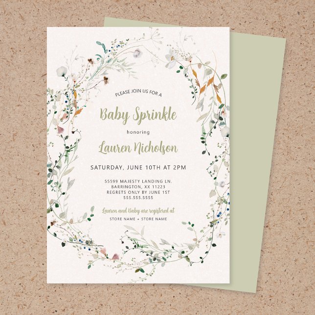 Convite Elegante Petite Wildflower baby sprinkle (Criador carregado)