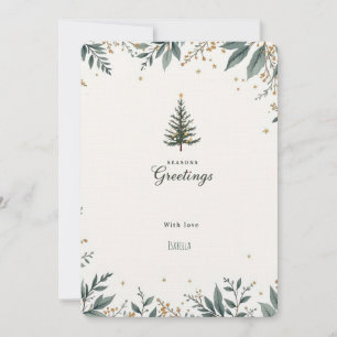 Convite Elegante Pine Tree & Foliage Seasons Saudações Inv
