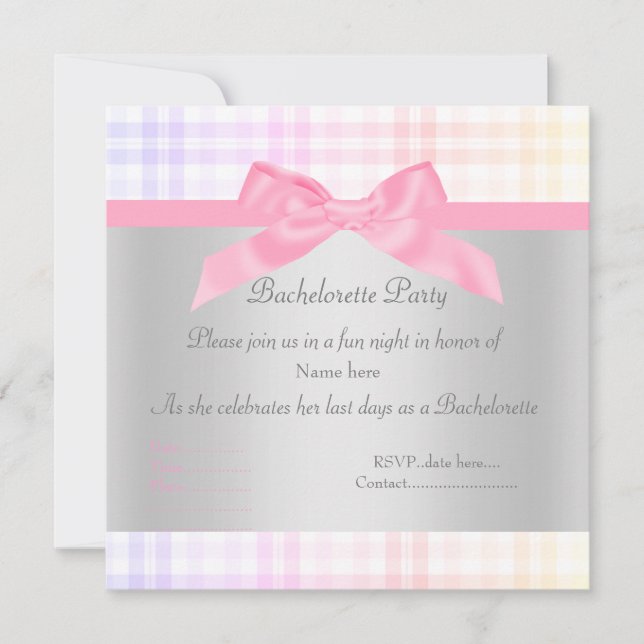 CONVITE ELEGANTE PINK BACHELORETTE (Frente)