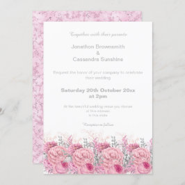 CONVITE ELEGANTE PINK FLORAL FLORAL WEDTING