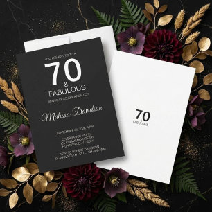 Convite Elegante Preto 70 & Fabuloso