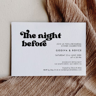 Convite Elegante preto & branco retrô A noite anterior