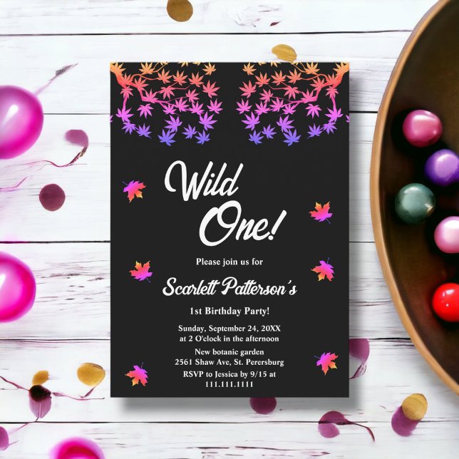 Convite Elegante primeiro aniversario Brilhante Preto E Br (Criador carregado)