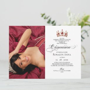 Convite Elegante Princesa de Foto Quinceañera