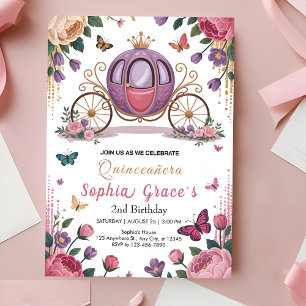 Convite Elegante Princesa Floral