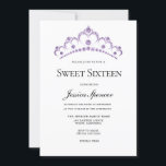 Convite Elegante Purple Diamond Tiara Sweet 16 Convide<br><div class="desc">Elegante Purple Diamond Tiara Sweet 16 Convide para ver a coleção correspondente na Loja de Niche e Nest no Zazzle</div>