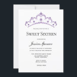 Convite Elegante Purple Diamond Tiara Sweet 16 Convide<br><div class="desc">Elegante Purple Diamond Tiara Sweet 16 Convide para ver a coleção correspondente na Loja de Niche e Nest no Zazzle</div>