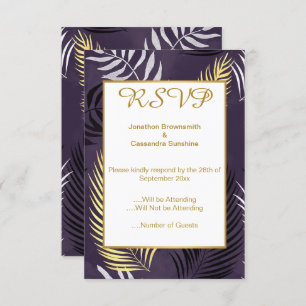 CONVITE ELEGANTE PURPLE HAWAIIAN FLORAL RSVP