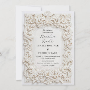 Convite Elegante Quadro Barroco Nossa Noiva Casamento