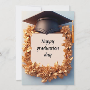 Convite Elegante Quadro de Formatura com Mortarboard