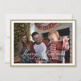 Convite Elegante Quadro de Natal Horizontal Família em Dou