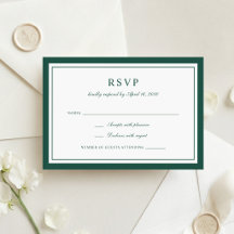 Elegante Quadro de Resposta de Casamento em Verde