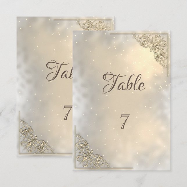 Convite Elegante Quadro Dourado Carta Mesa (Frente/Verso)