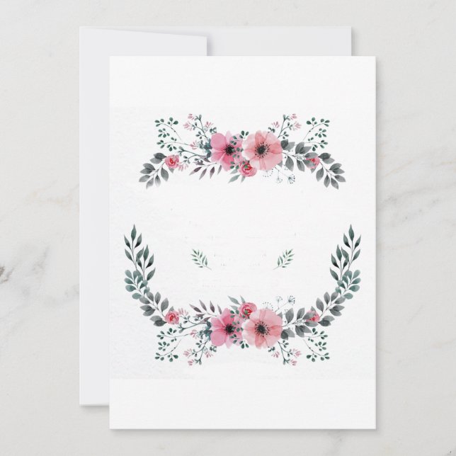 Convite Elegante Quadro Floral (Frente)