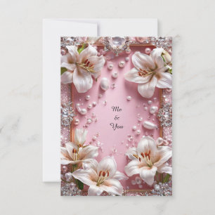 Convite Elegante Quadro Floral de Luxo Lily Pearl 💍🌸✨