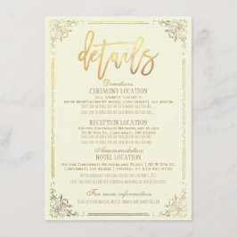 Convite Elegante Quadro Floral Dourado Detalhe de Direção
